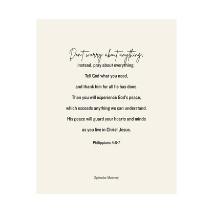 Philippians 4:6-7, Matte Vertical Poster