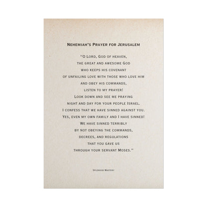 Nehemiah's Prayer for Jerusalem, Poster