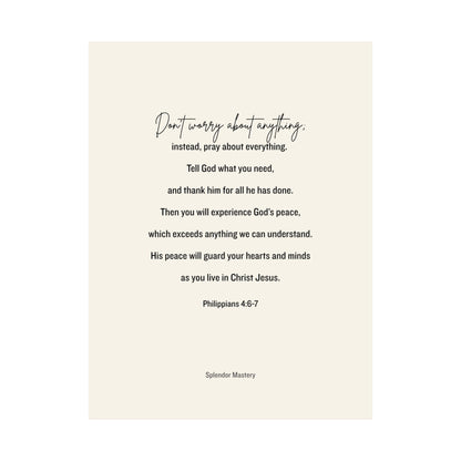 Philippians 4:6-7, Matte Vertical Poster