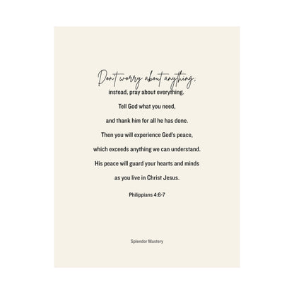 Philippians 4:6-7, Matte Vertical Poster