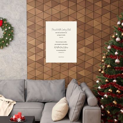 Psalm 144:1 and 2 Timothy 2:3-4, Beige Matte Vertical Poster