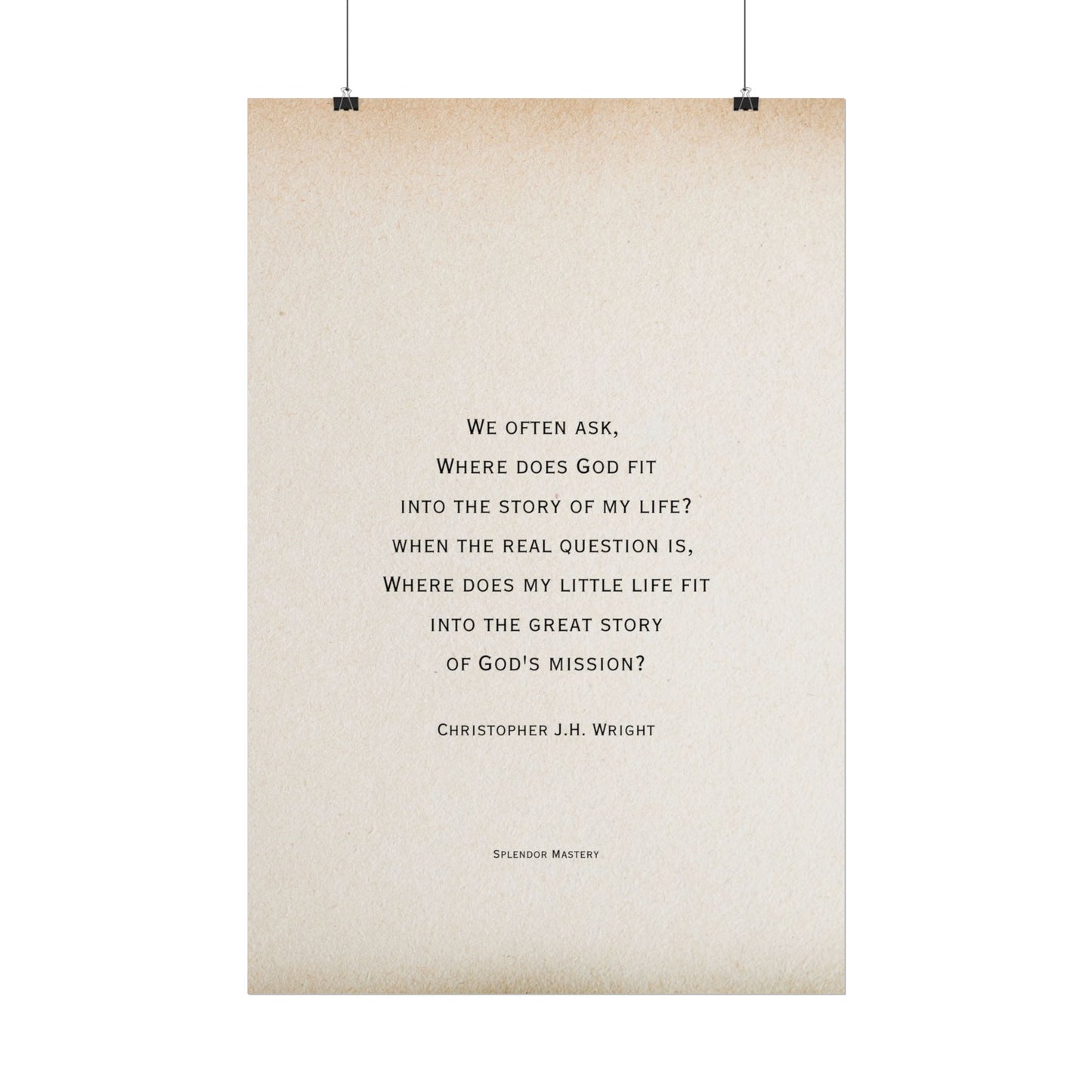 Christopher J.H. Wright Quote, Poster