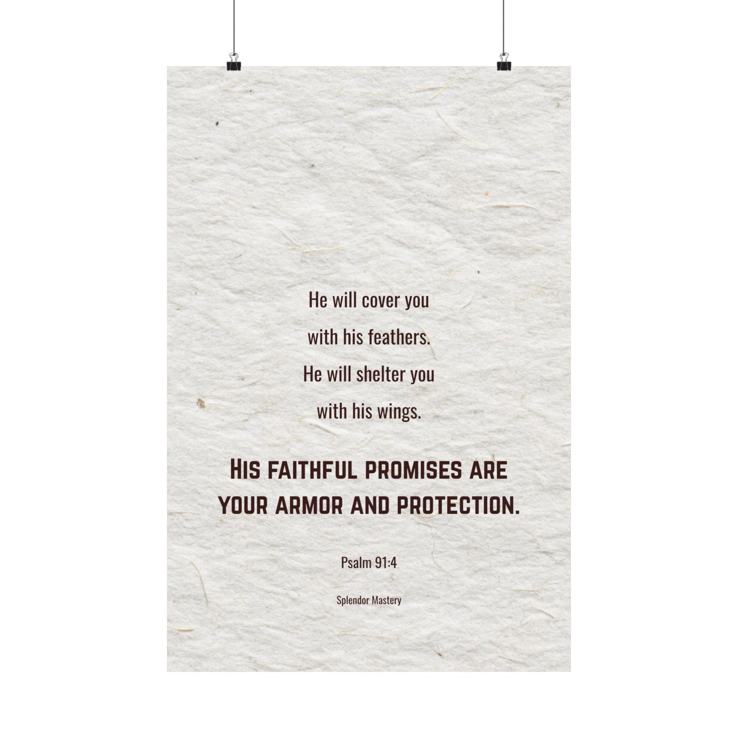 Psalm 91:4, Inspirational Matte Vertical Poster