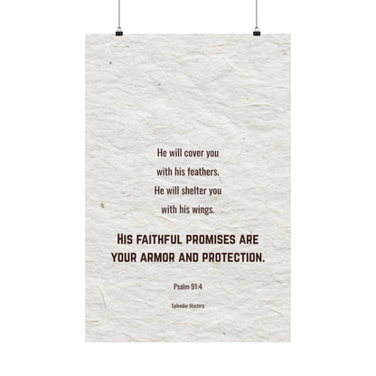 Psalm 91:4, Inspirational Matte Vertical Poster