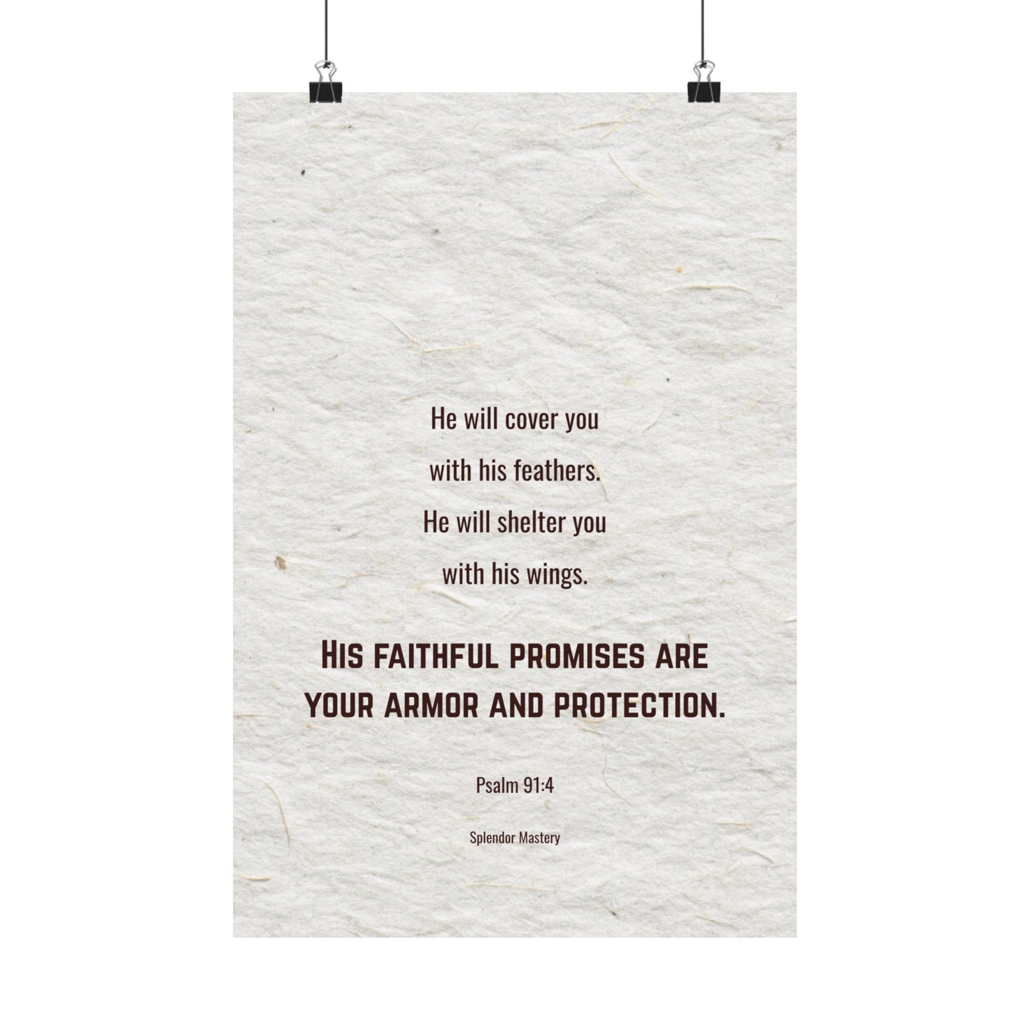 Psalm 91:4, Inspirational Matte Vertical Poster