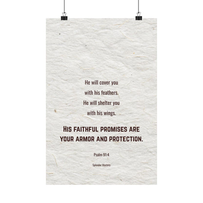 Psalm 91:4, Inspirational Matte Vertical Poster