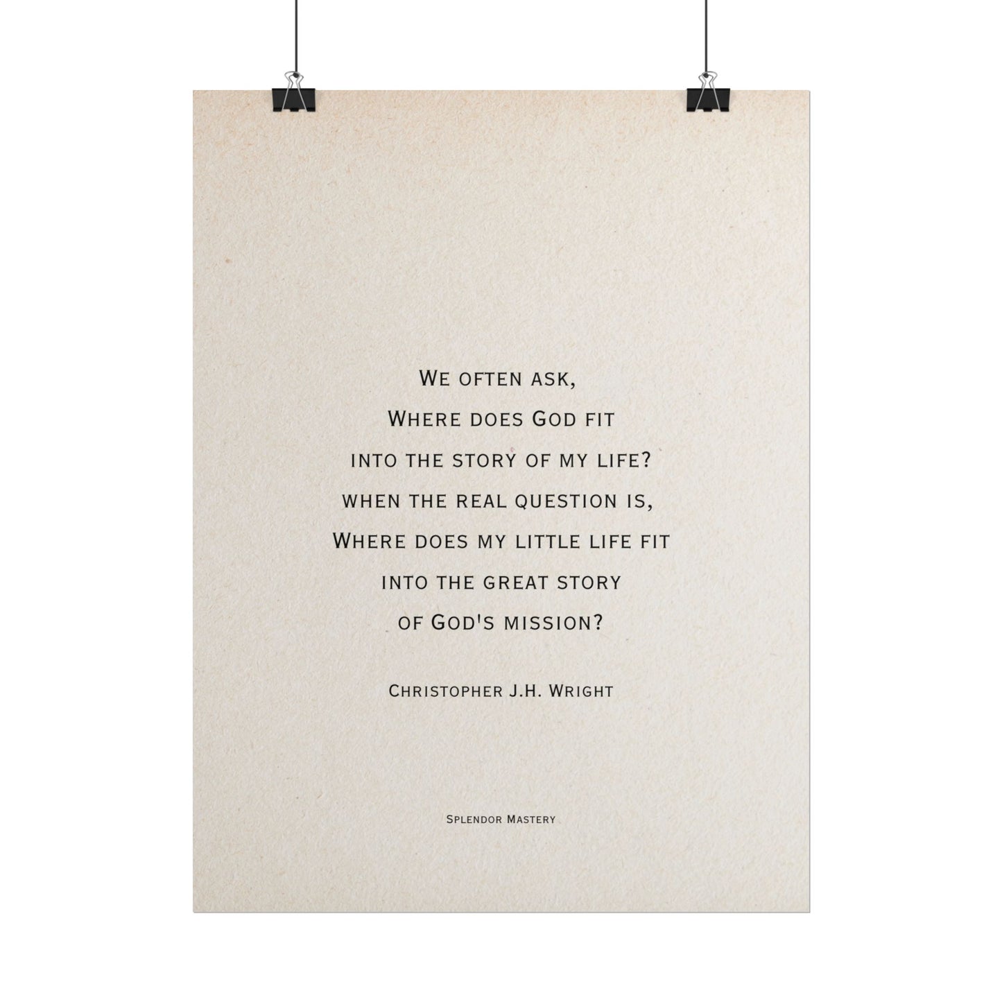 Christopher J.H. Wright Quote, Poster