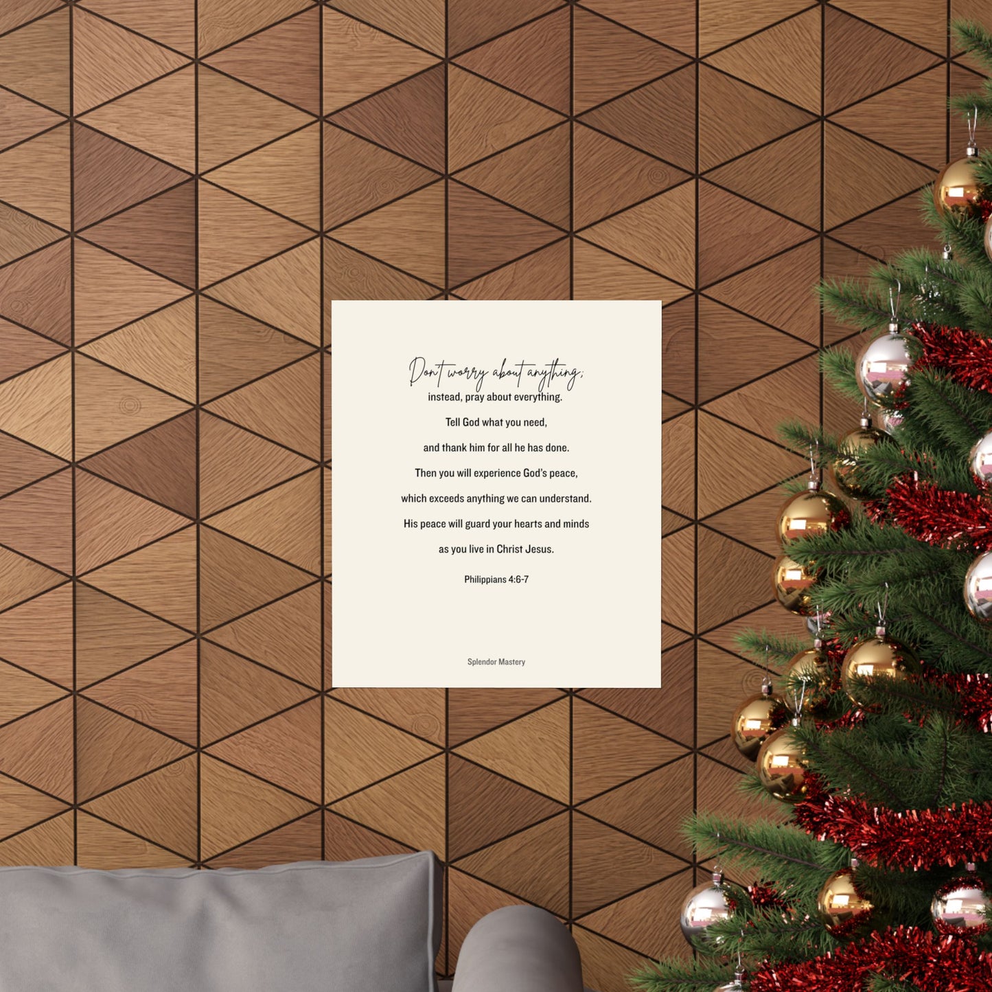 Philippians 4:6-7, Matte Vertical Poster