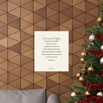 Philippians 4:6-7, Matte Vertical Poster