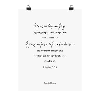 Philippians 3:13,14, Matte Vertical Poster