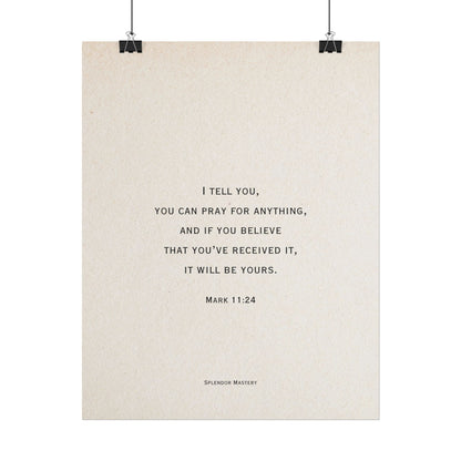 Mark 11:24, Prayer Poster