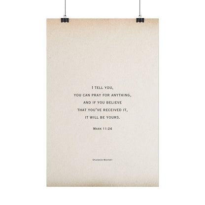 Mark 11:24, Prayer Poster