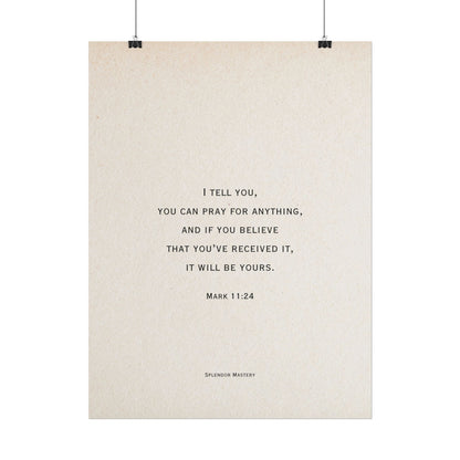 Mark 11:24, Prayer Poster