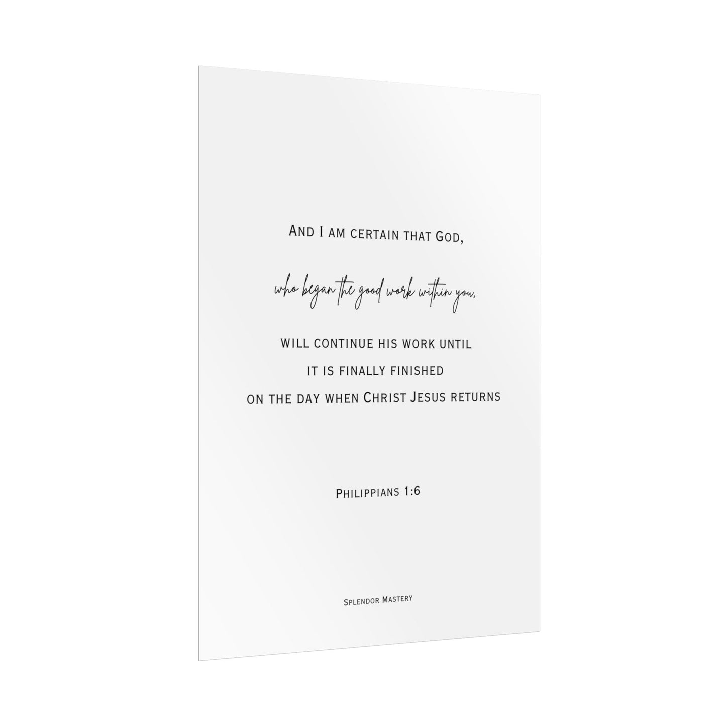 Philippians 1:6, Rolled Poster, Vertical