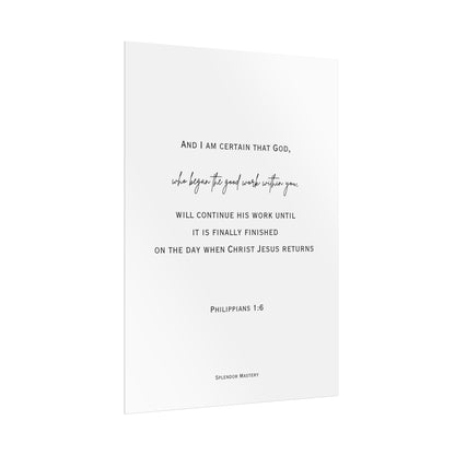 Philippians 1:6, Rolled Poster, Vertical