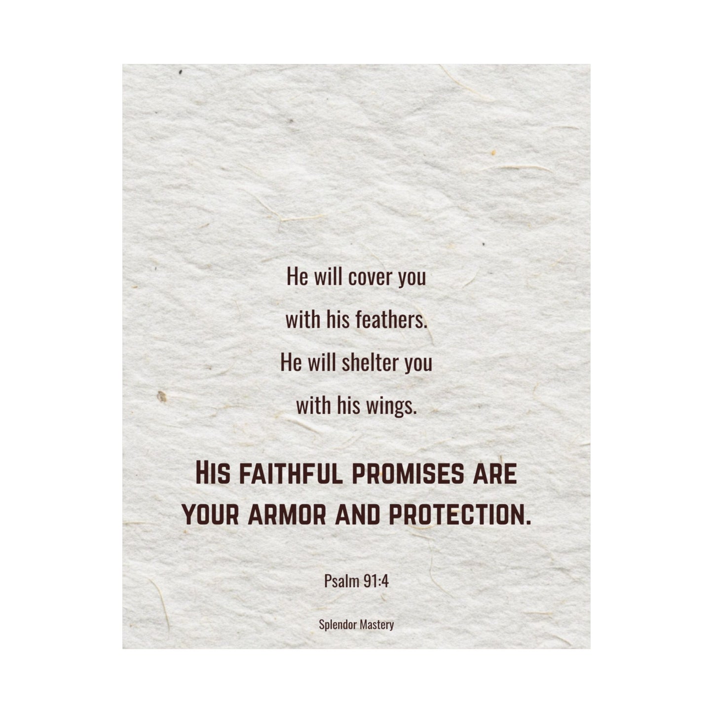 Psalm 91:4, Inspirational Matte Vertical Poster