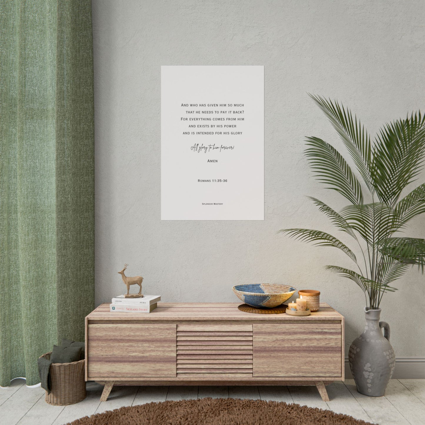 Romans 11:35-36, Rolled Poster, Vertical