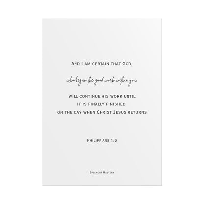 Philippians 1:6, Rolled Poster, Vertical