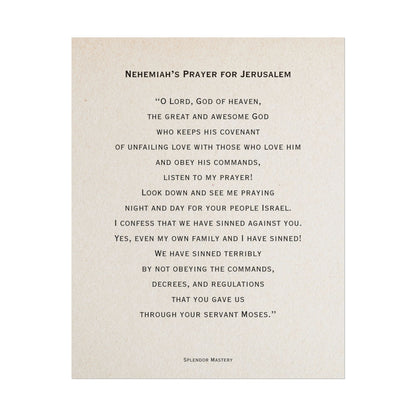 Nehemiah's Prayer for Jerusalem, Poster