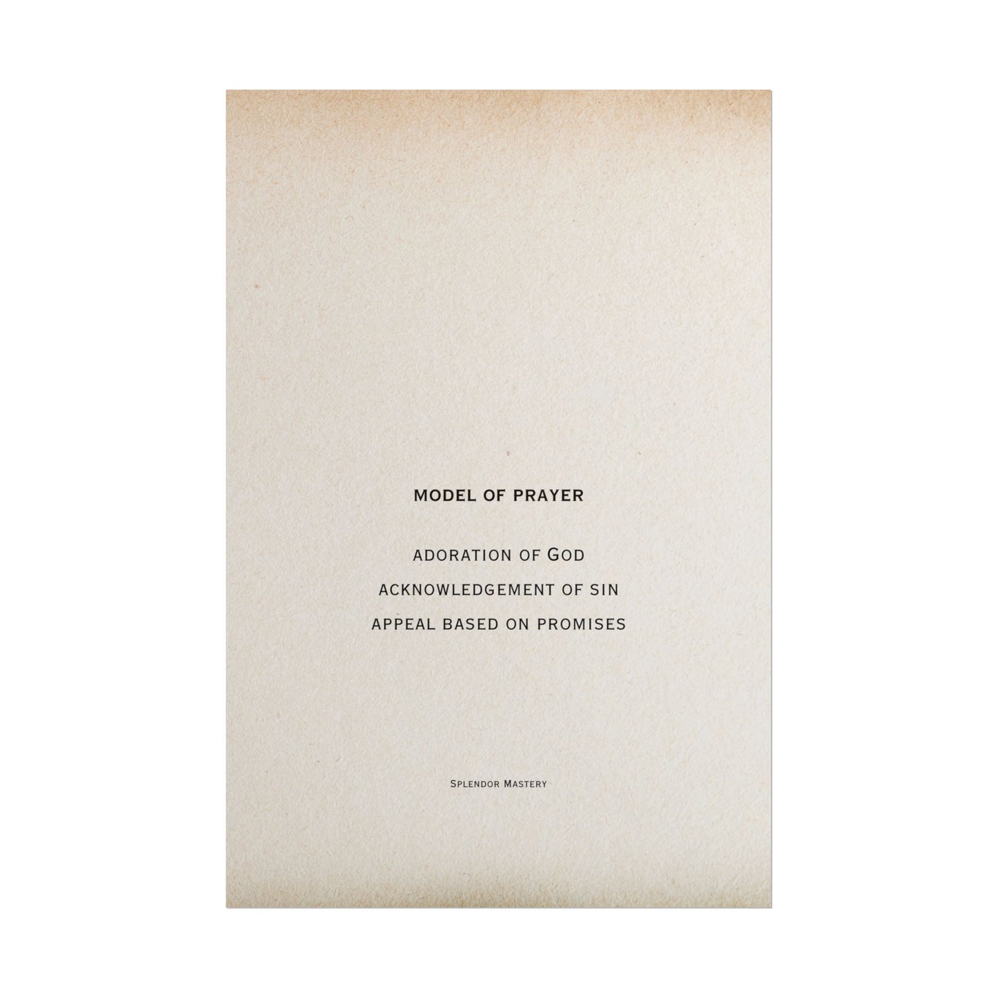 Model of Prayer Poster