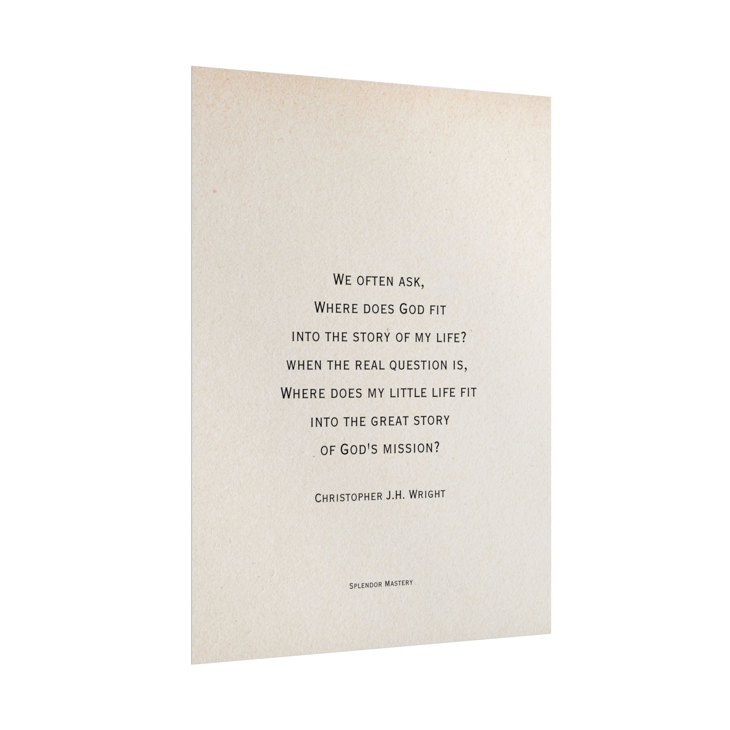 Christopher J.H. Wright Quote, Poster