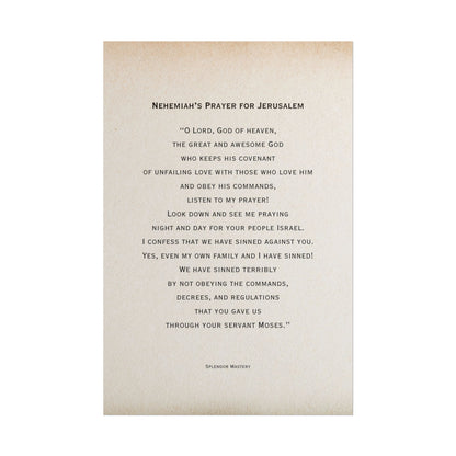 Nehemiah's Prayer for Jerusalem, Poster