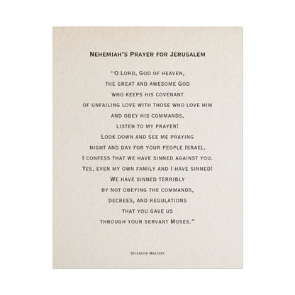 Nehemiah's Prayer for Jerusalem, Poster