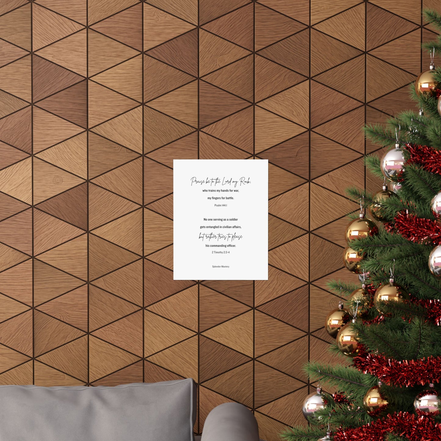 Psalm 144:1 and 2 Timothy 2:3-4, Matte Vertical Poster