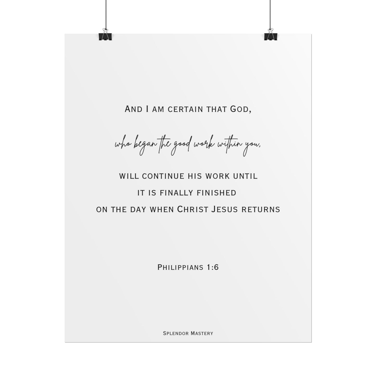 Philippians 1:6, Rolled Poster, Vertical