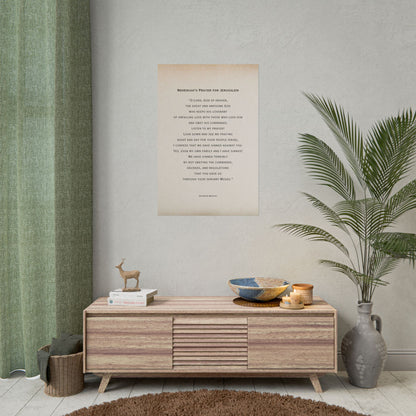 Nehemiah's Prayer for Jerusalem, Poster