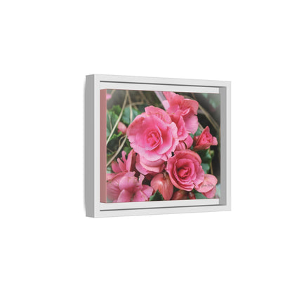 Pink Flowers - Matte Canvas, Framed (Natural)