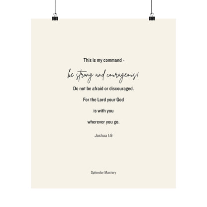 Joshua 1:9, Matte Vertical Poster