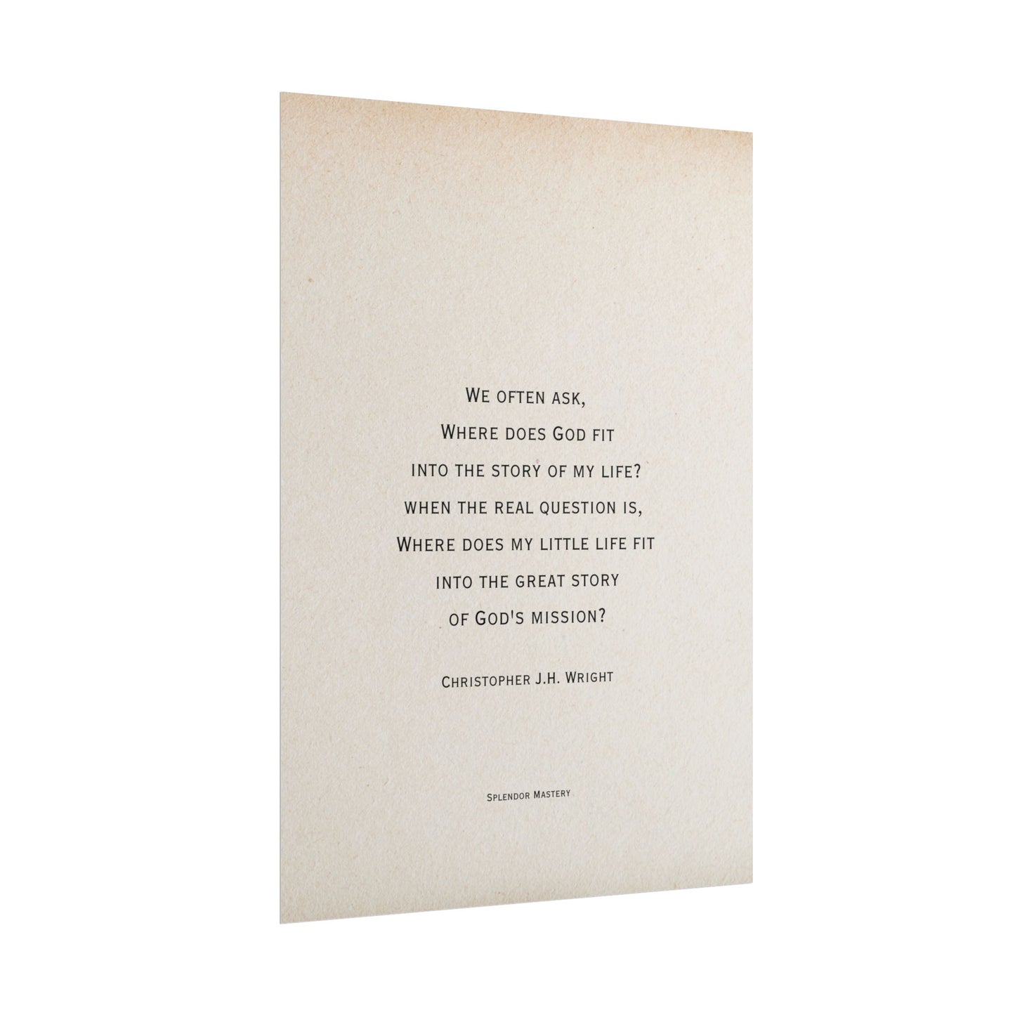 Christopher J.H. Wright Quote, Poster