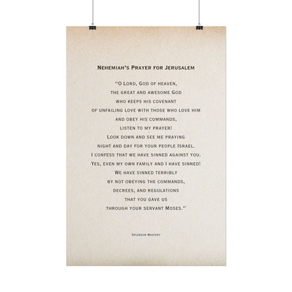Nehemiah's Prayer for Jerusalem, Poster