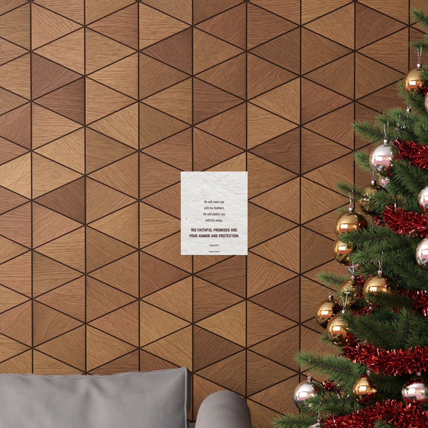 Psalm 91:4, Inspirational Matte Vertical Poster