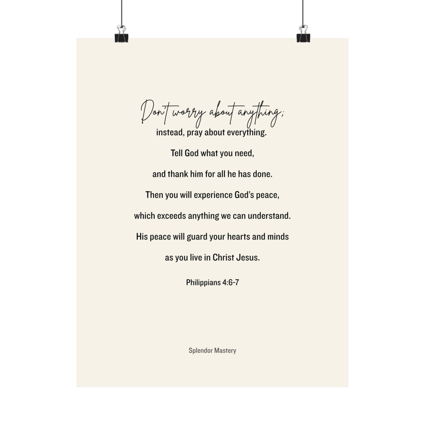 Philippians 4:6-7, Matte Vertical Poster