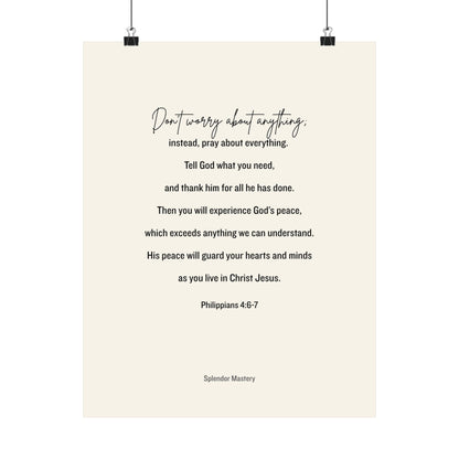 Philippians 4:6-7, Matte Vertical Poster