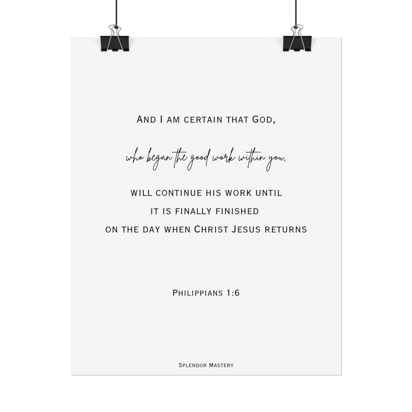 Philippians 1:6, Rolled Poster, Vertical