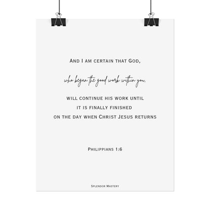 Philippians 1:6, Rolled Poster, Vertical