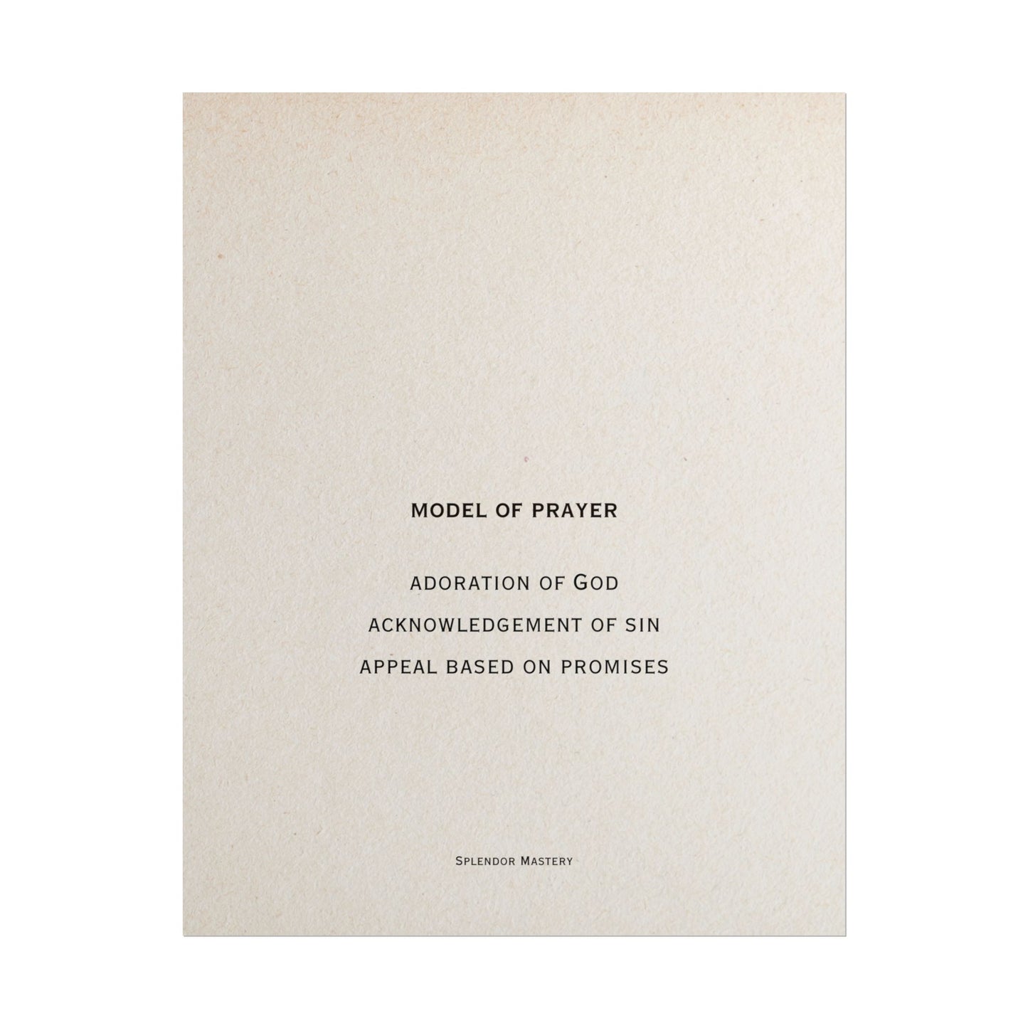 Model of Prayer Poster