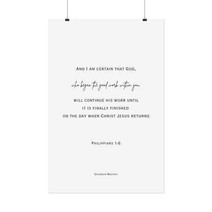 Philippians 1:6, Rolled Poster, Vertical
