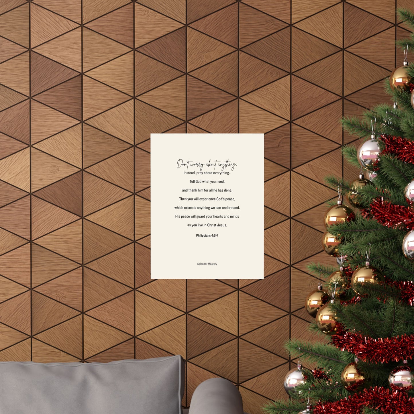 Philippians 4:6-7, Matte Vertical Poster