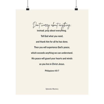 Philippians 4:6-7, Matte Vertical Poster
