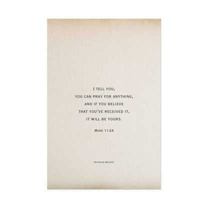 Mark 11:24, Prayer Poster