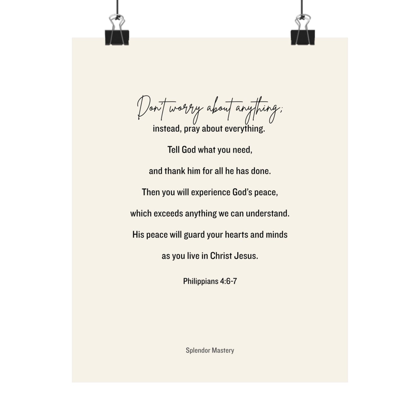 Philippians 4:6-7, Matte Vertical Poster