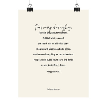 Philippians 4:6-7, Matte Vertical Poster