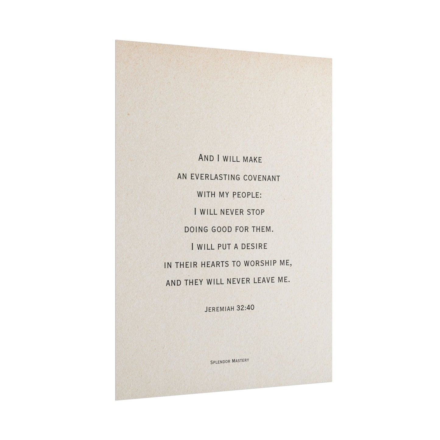 Jeremiah 32:40, Poster