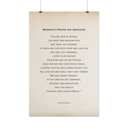 Nehemiah's Prayer for Jerusalem, Poster