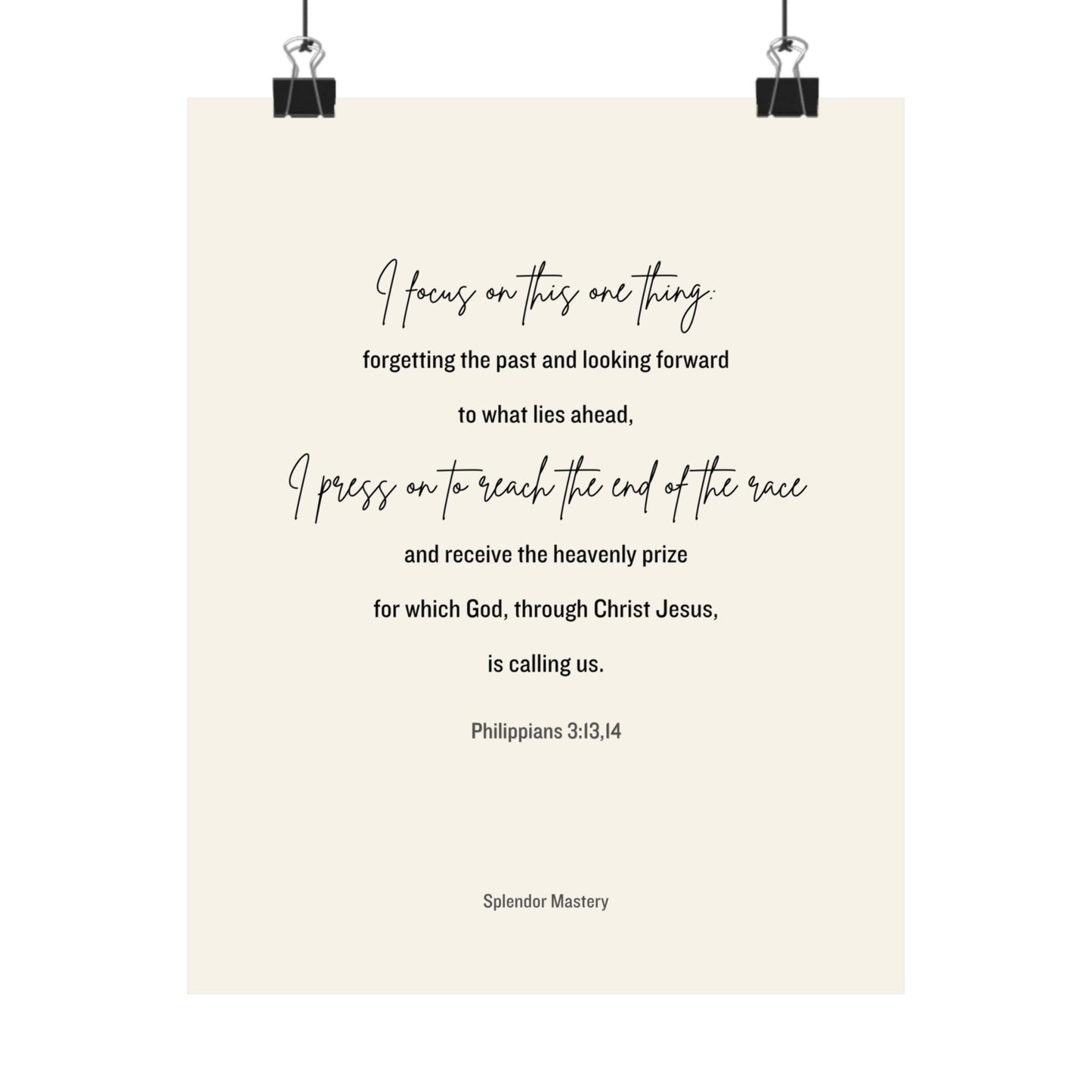 Philippians 3:13,14, Matte Vertical Poster