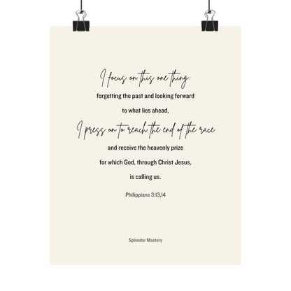 Philippians 3:13,14, Matte Vertical Poster